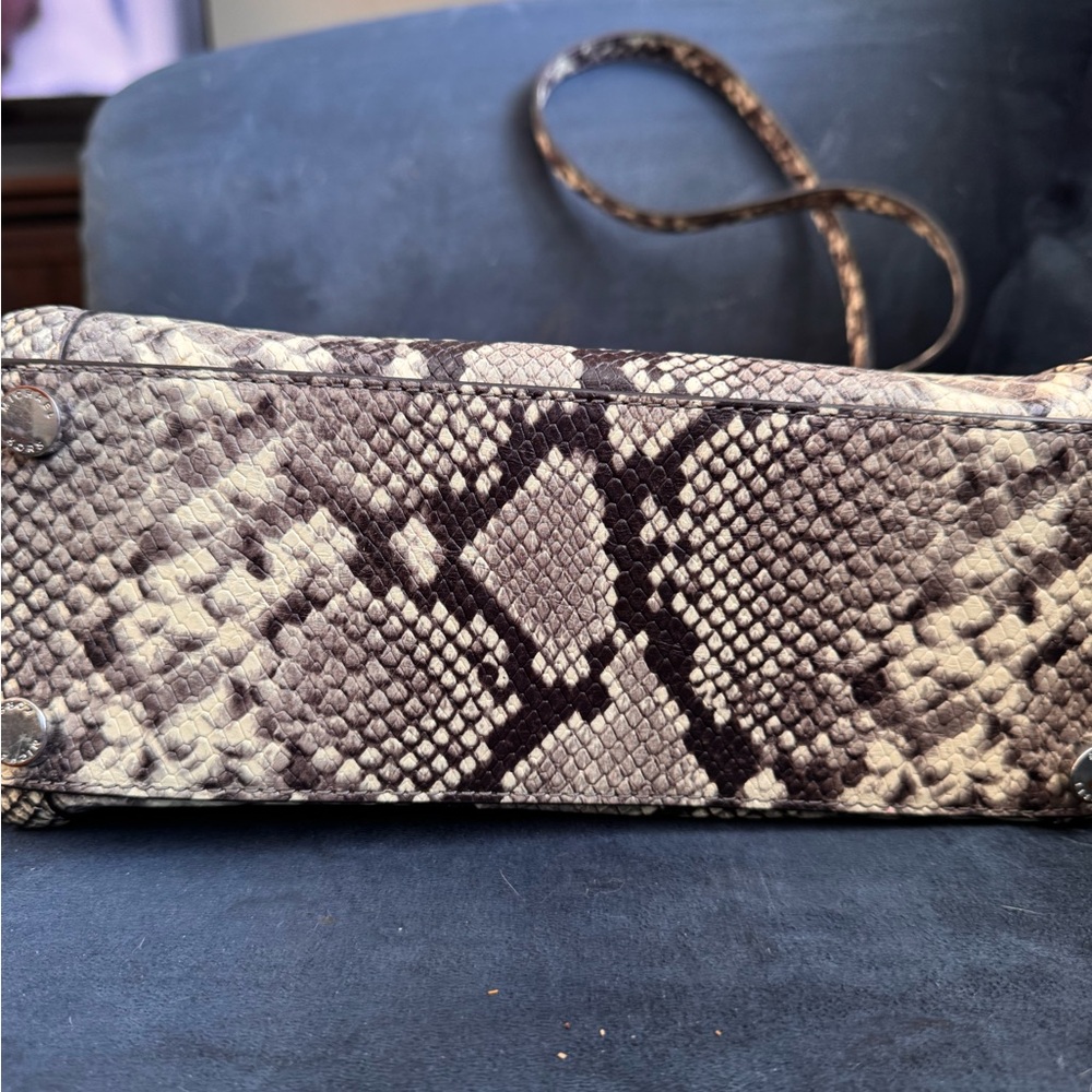 Michael Kors Black and Cream Snake Print Satchel - Picture 5 of 5
